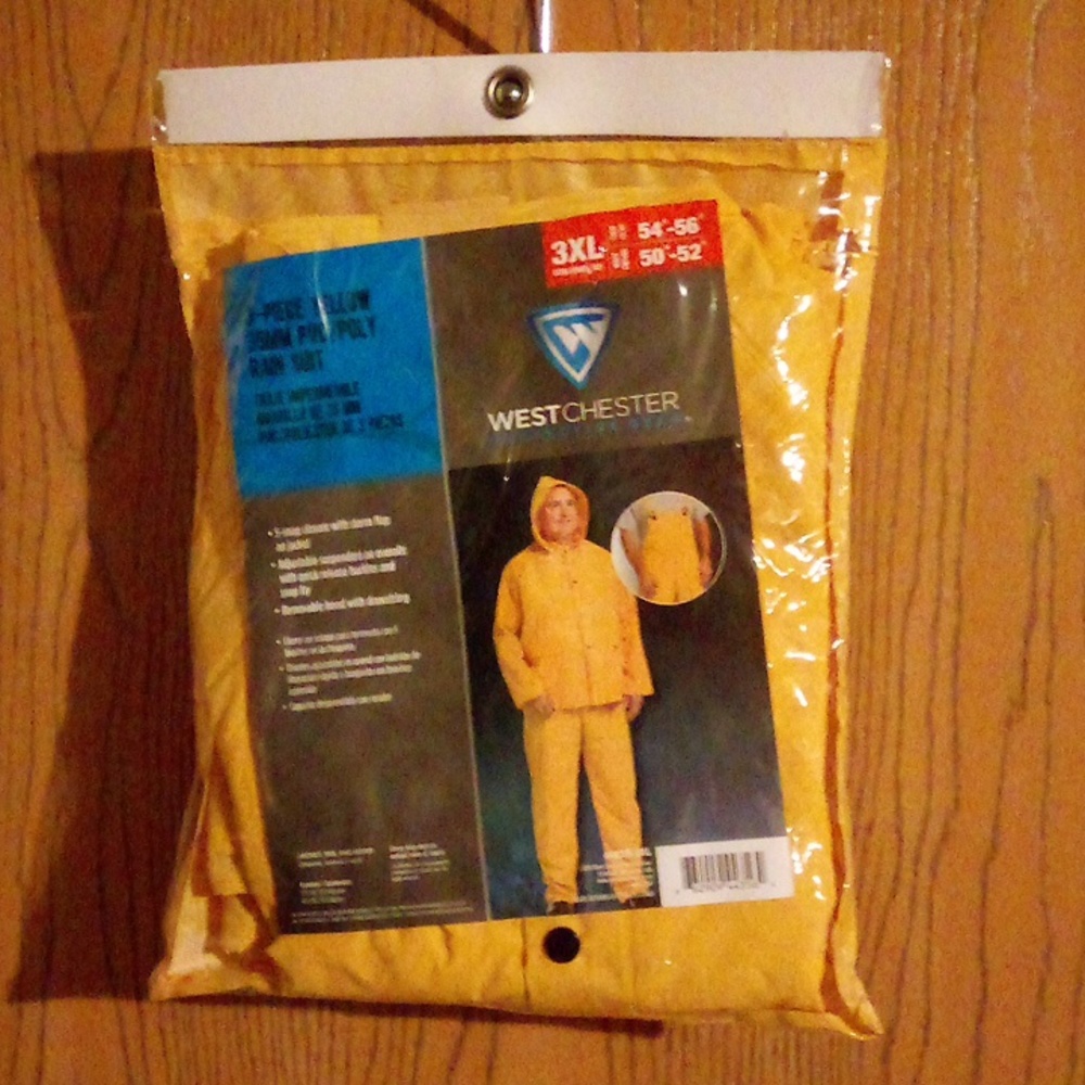 🆕 Yellow 3 piece 35mm PVC/POLY ☔RaiN SuiT @SIZE= CHEST: 54"-56" WAIST: 50"-52"